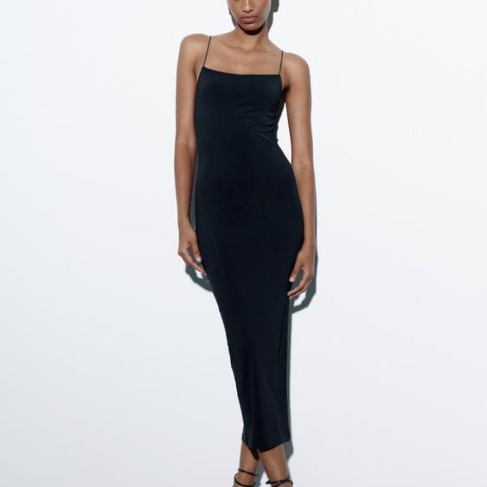 *NWT* ZARA LONG FITTED ELASTIC DRESS